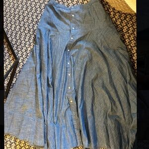 Polo Ralph Lauren Cotton Chambray Maxi Skirt